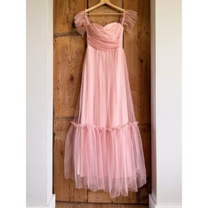 Sz S Ever Pretty Off-Shoulder Sweetheart Double Layer Pleated Evening Dress EUC